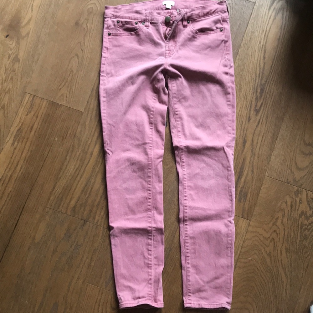 J Crew Faded coral skinny jeans
